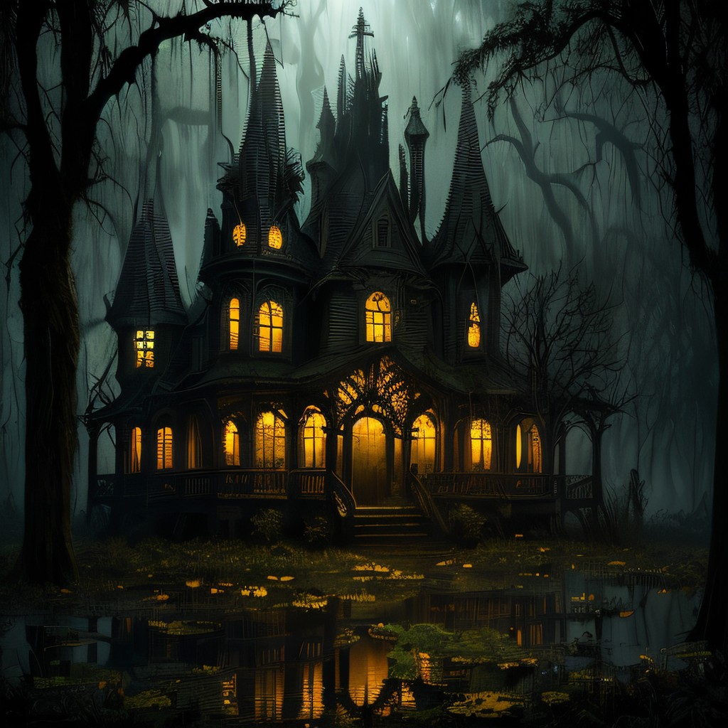 00154-776632765-masterpiece, intricate photo, swampy surrounding, haunted house in a bottle, magic enchanted forest, halloween art, lighting eff.jpg